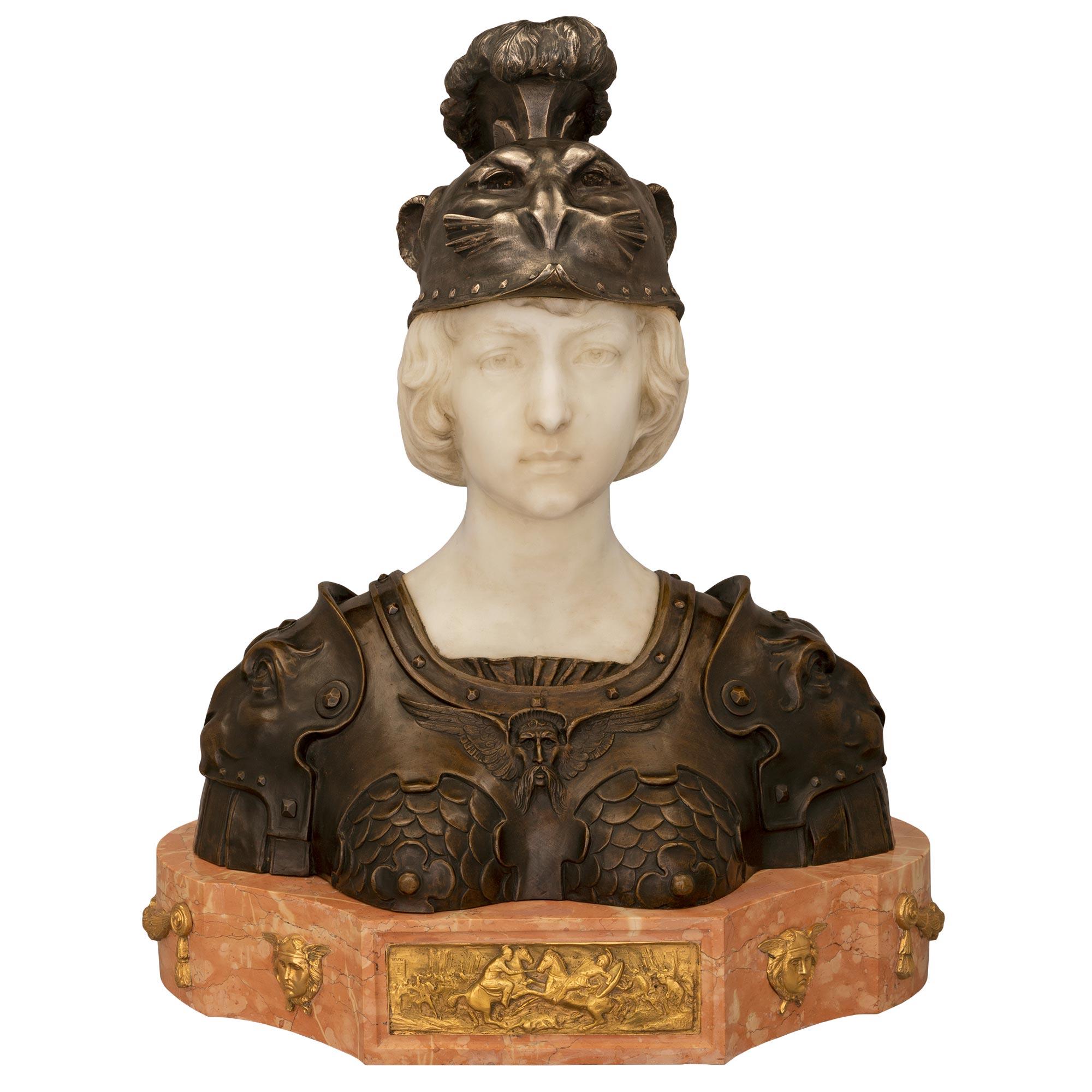 French 19th Century Neo-Classical St. Bronze, Marble, & Ormolu Bust of Marianne For Sale 7