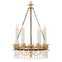 French 19th Century Neo-Classical St. Bronze, Ormolu, And Crystal Chandelier