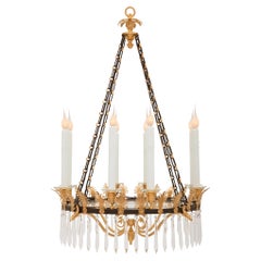 French 19th Century Neo-Classical St. Bronze, Ormolu, And Crystal Chandelier