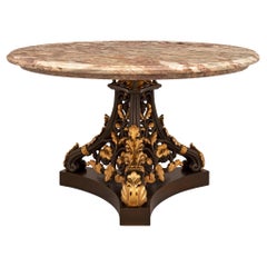 French 19th Century Neo-Classical St. Bronze, Ormolu, and Marble Cocktail Table