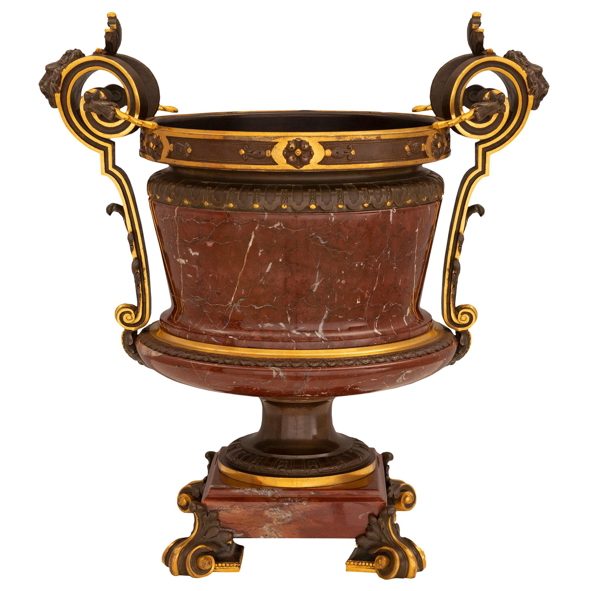 Neoclassical French 19th Century Neo-Classical St. Bronze, Ormolu and Marble Urn