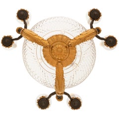 French 19th Century Neo-Classical St. Bronze, Ormolu & Glass Chandelier
