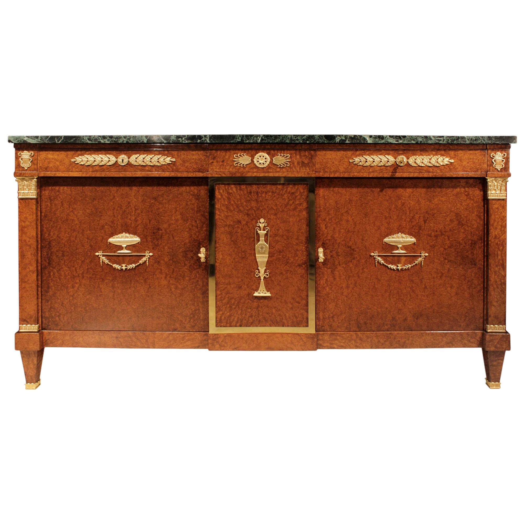 French 19th Century Neoclassical Style Burl Walnut and Ormolu Mounted Buffet