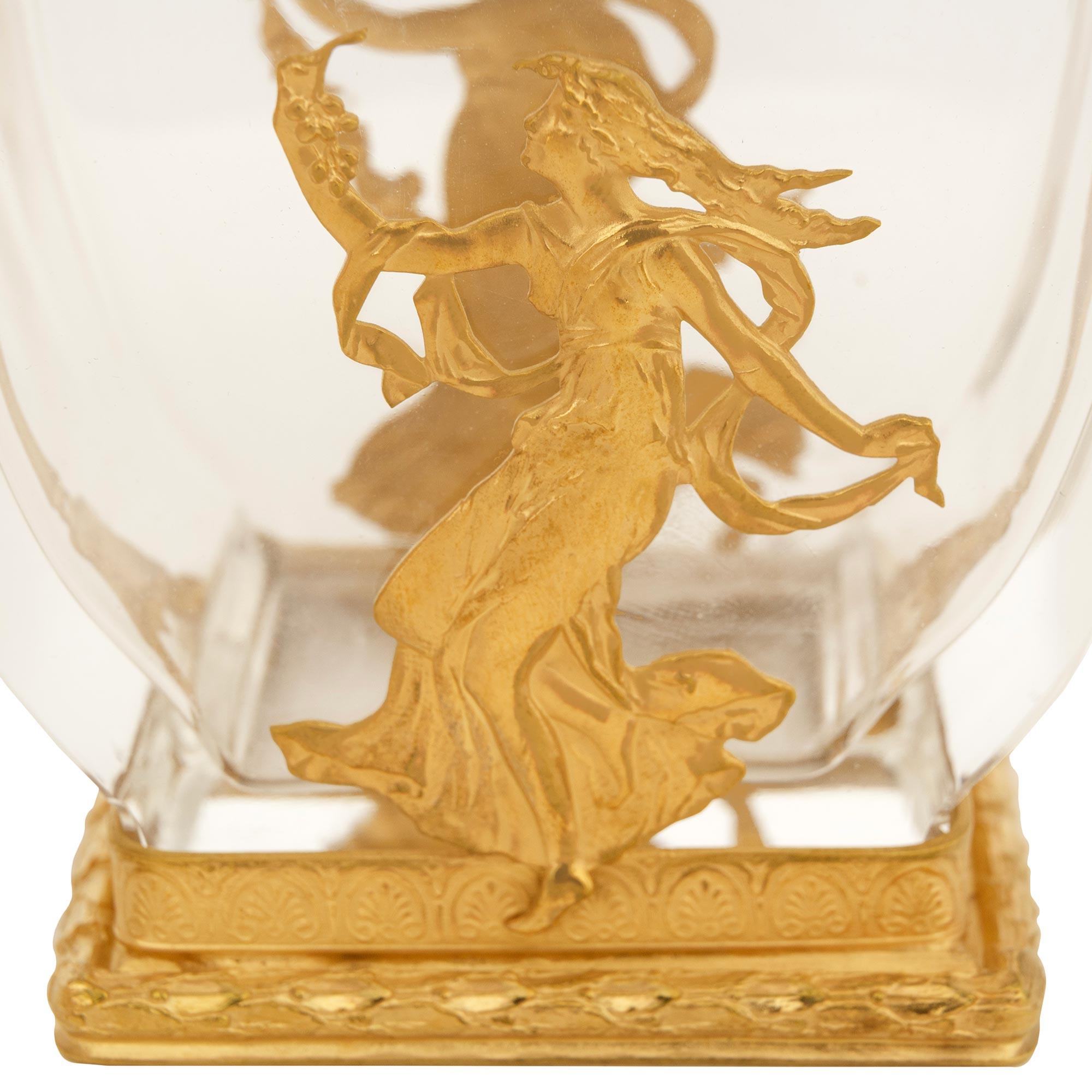 French 19th century Neo-Classical st. Crystal and Ormolu vase For Sale 3