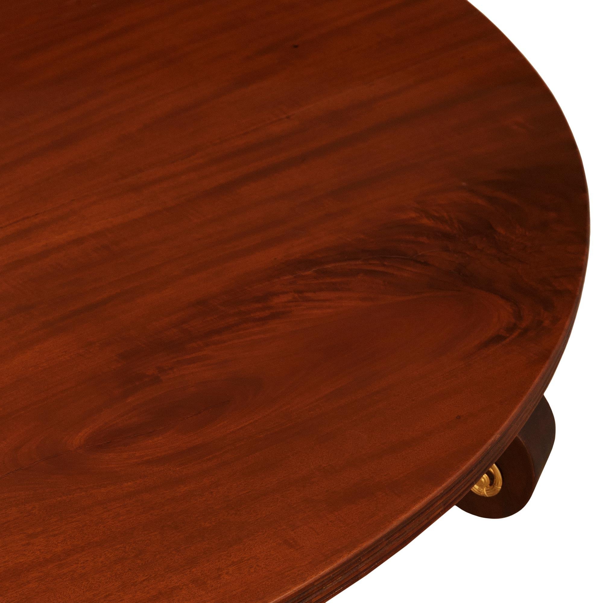 French 19th Century Neo-Classical St. Flame Mahogany and Ormolu Center Table In Good Condition For Sale In West Palm Beach, FL