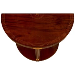 Console Demi Lune en acajou de style néo-classique français du 19ème siècle