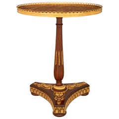 French 19th Century Neo-Classical St. Mahogany, Marble, and Ormolu Side Table