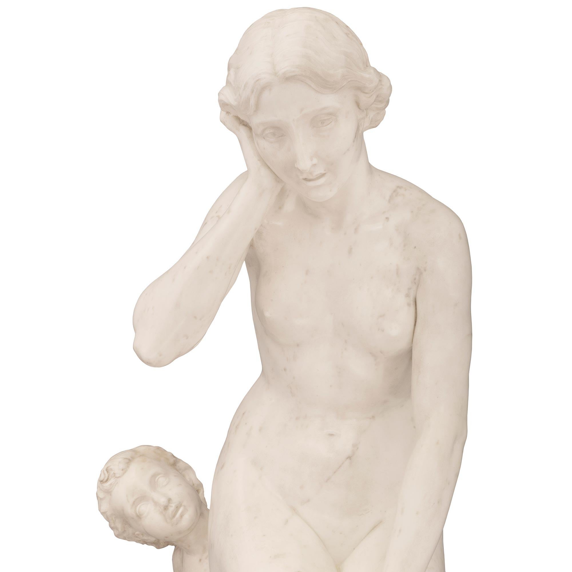 French 19th Century Neo-Classical St. Marble Statue For Sale 1