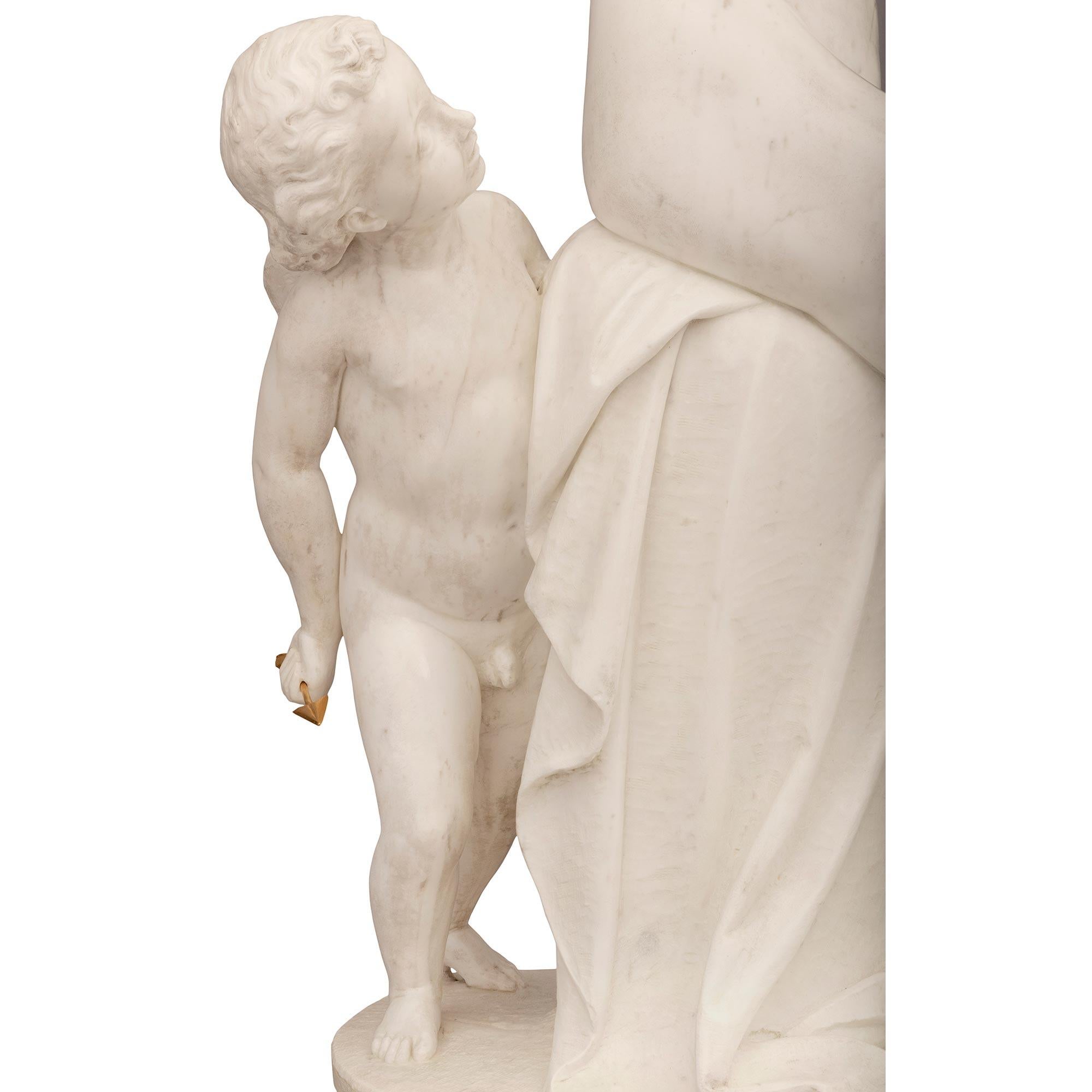 French 19th Century Neo-Classical St. Marble Statue For Sale 3
