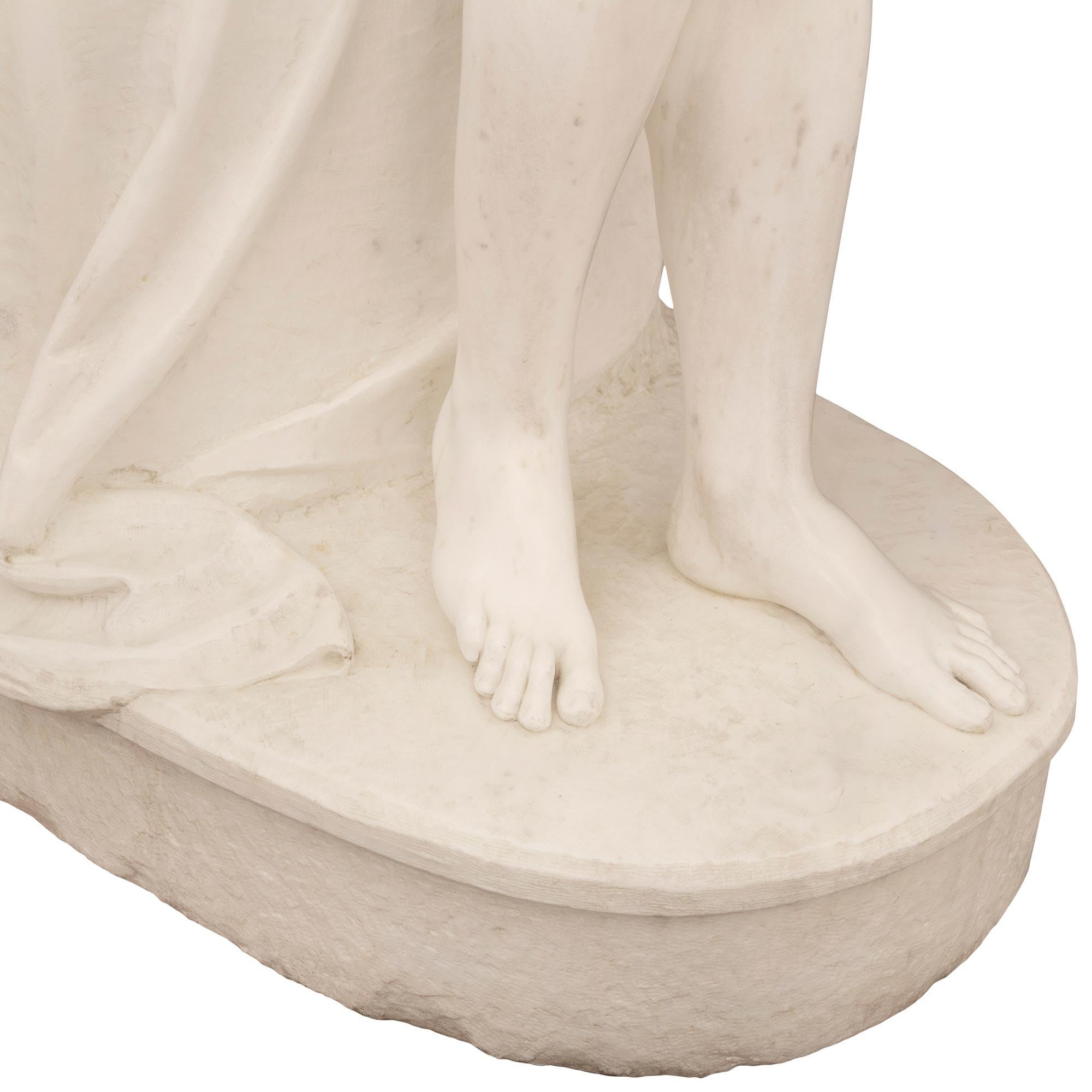 French 19th Century Neo-Classical St. Marble Statue For Sale 5