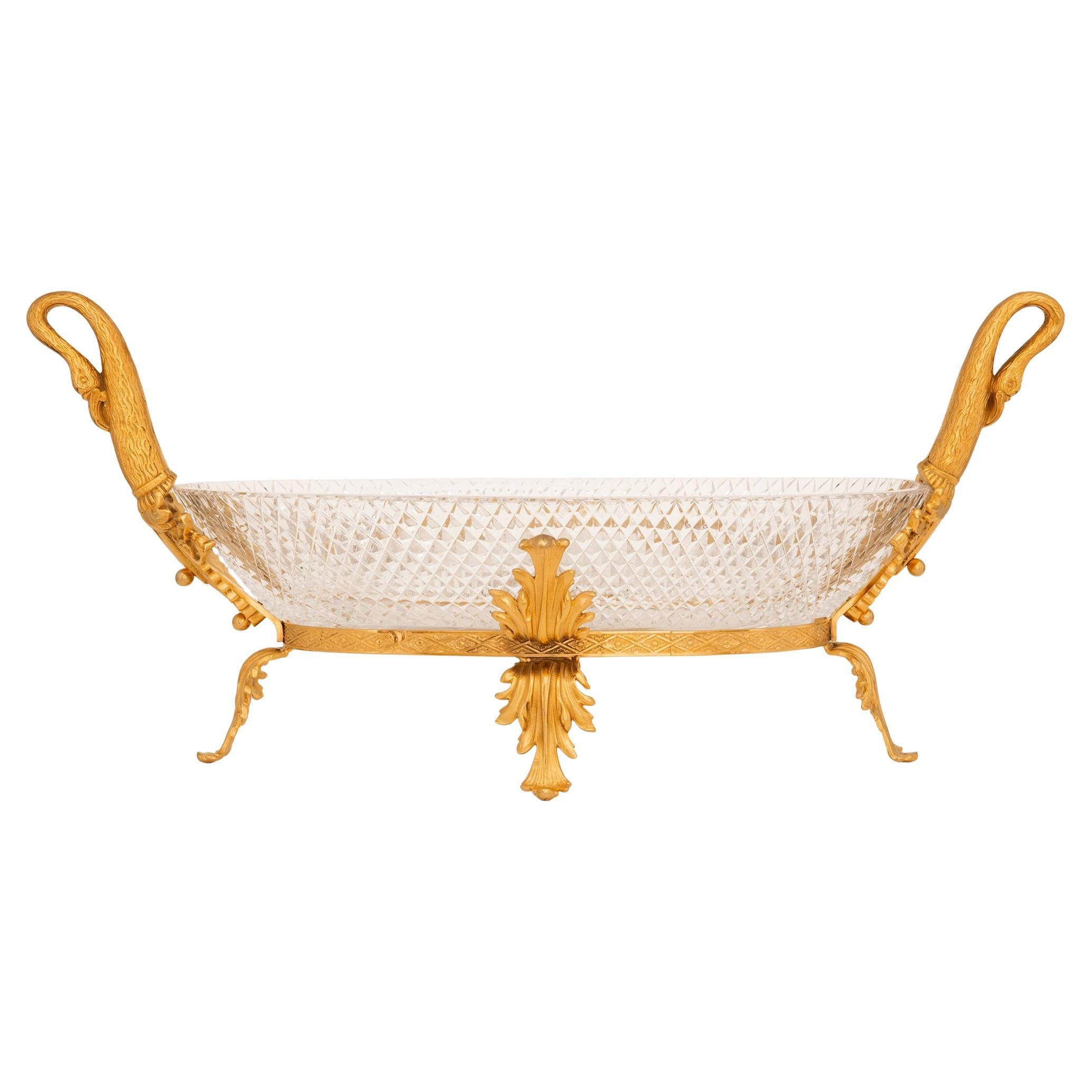 French 19th century Neo-Classical st. Ormolu and Baccarat Crystal centerpiece