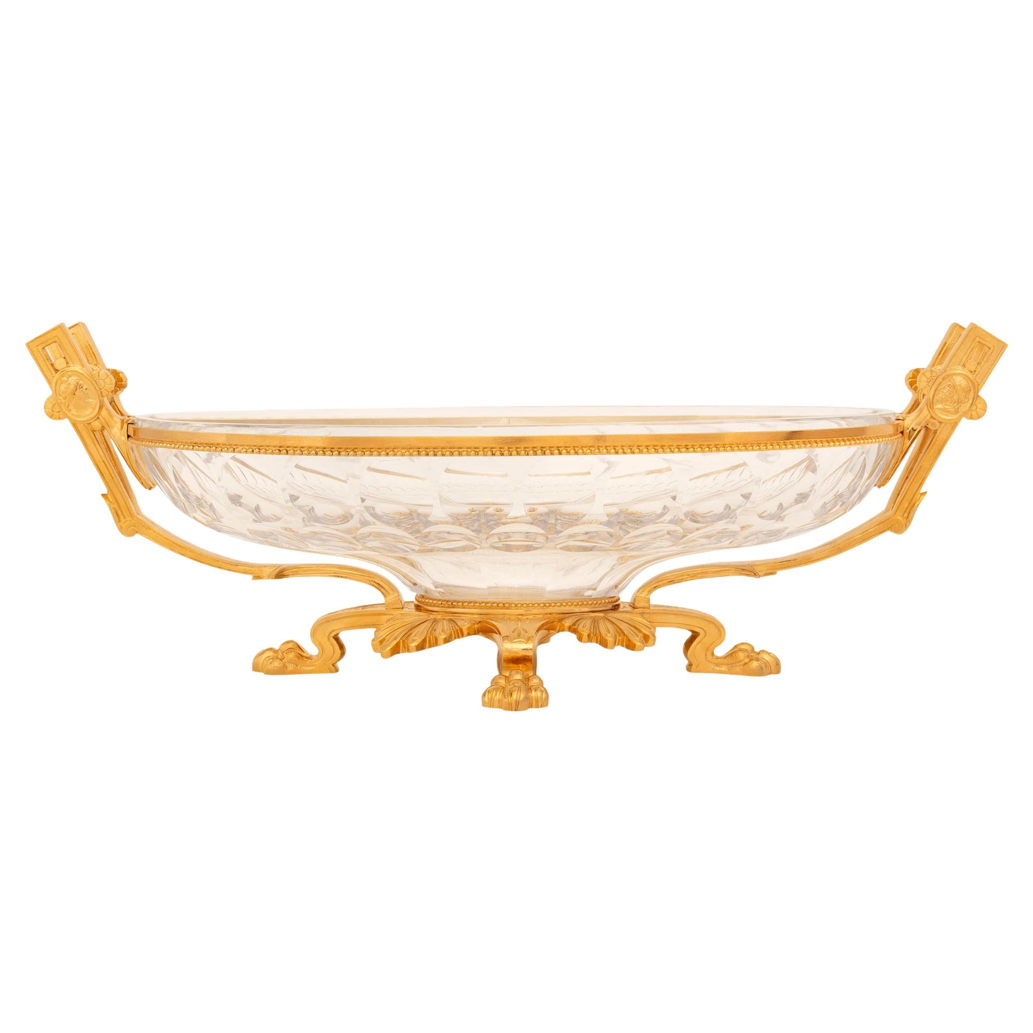 French 19th century Neo-Classical st. Ormolu and Baccarat Crystal centerpiece