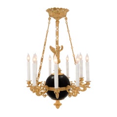 French 19th Century Neo-Classical St. Ormolu and Bronze Nine Arm Chandelier