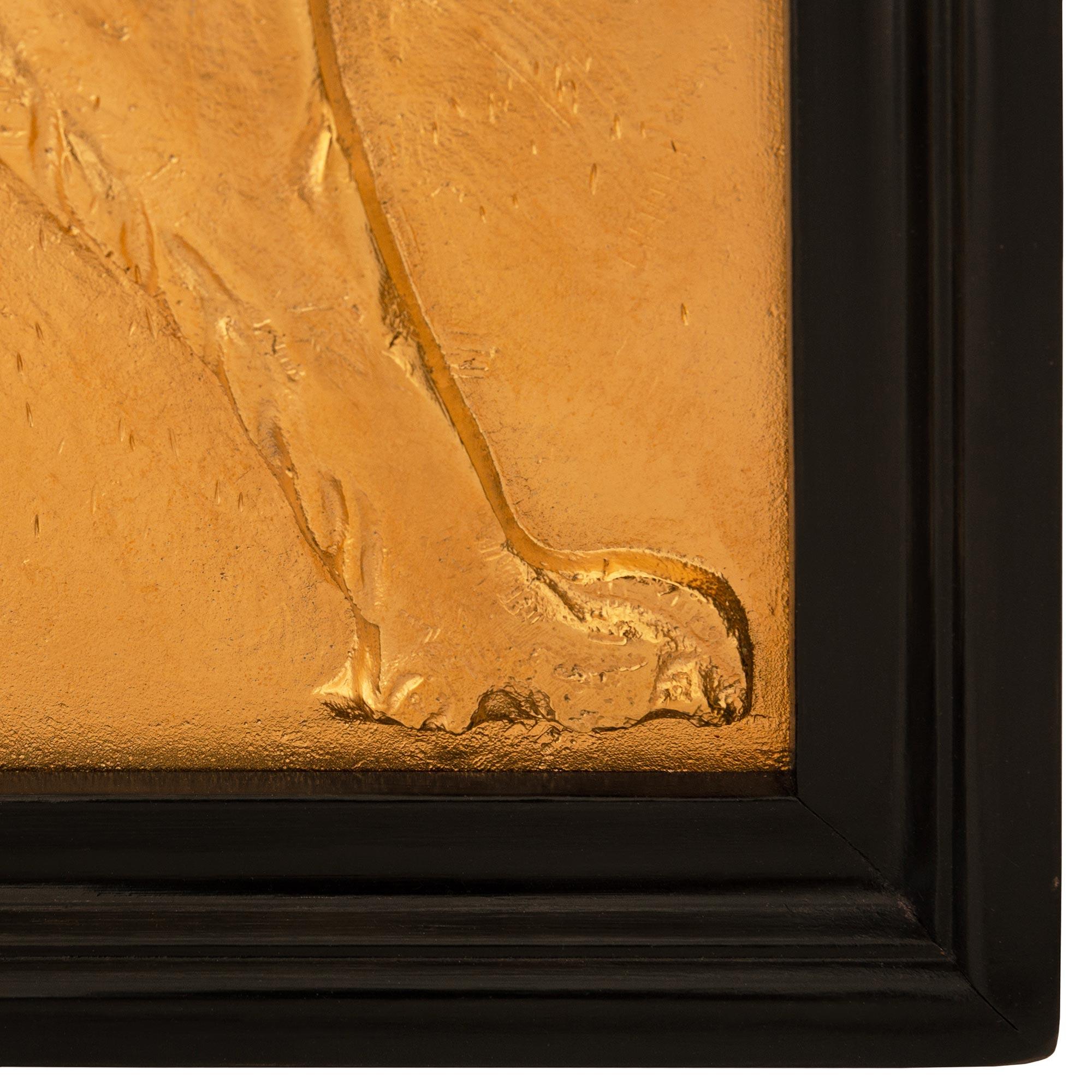 French 19th century Neo-Classical st. Ormolu and Ebony wall plaques For Sale 3