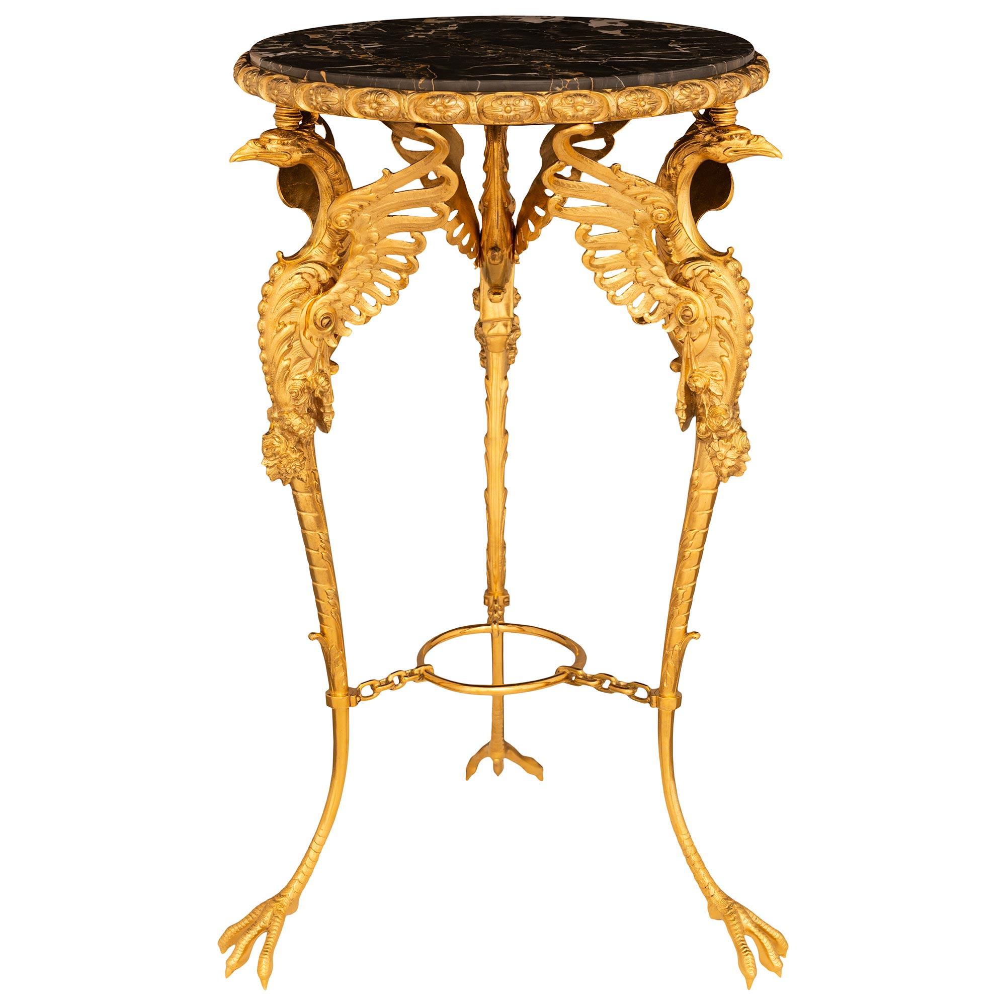 Neoclassical French 19th century Neo-Classical st. Ormolu and Marble side table, circa 1890 For Sale