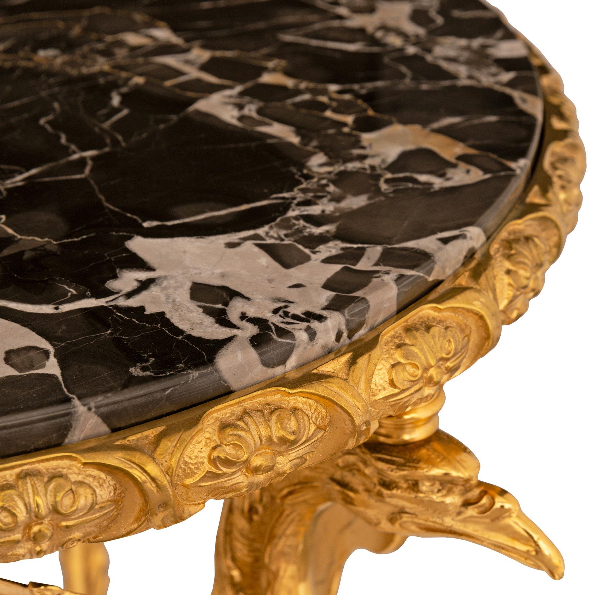 French 19th century Neo-Classical st. Ormolu and Marble side table, circa 1890 In Good Condition For Sale In West Palm Beach, FL