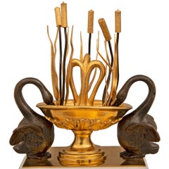 French 19th Century Neo-Classical St. Ormolu, Patinated Bronze, And Marble Clock