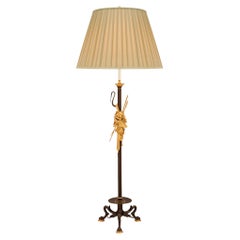 French 19th Century Neo-Classical St. Patinated Bronze and Ormolu Floor Lamp
