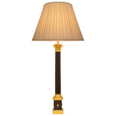French 19th Century Neo-Classical St. Patinated Bronze and Ormolu Lamp