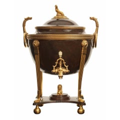 French 19th Century Neo-Classical St. Patinated Bronze and Ormolu Samovar