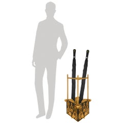 French 19th century Neo-Classical st. patinated Bronze and Ormolu umbrella stan