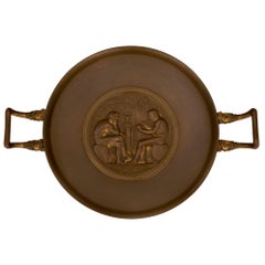 French 19th Century Neo-Classical St. Patinated Bronze Tazza, Signed F. Levillai
