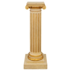 French 19th century Neo-Classical st. patinated Wood and Giltwood pedestal