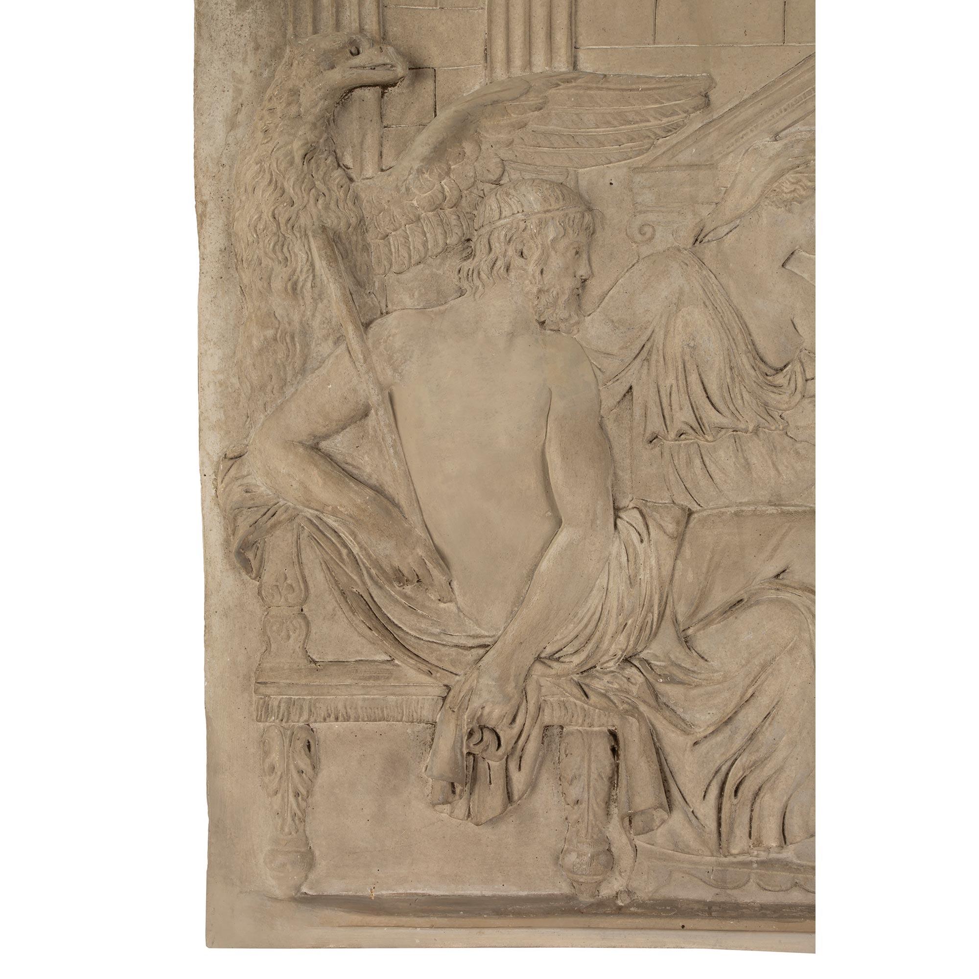 Neoclassical French 19th Century Neo-Classical St. Plaster Plaque For Sale