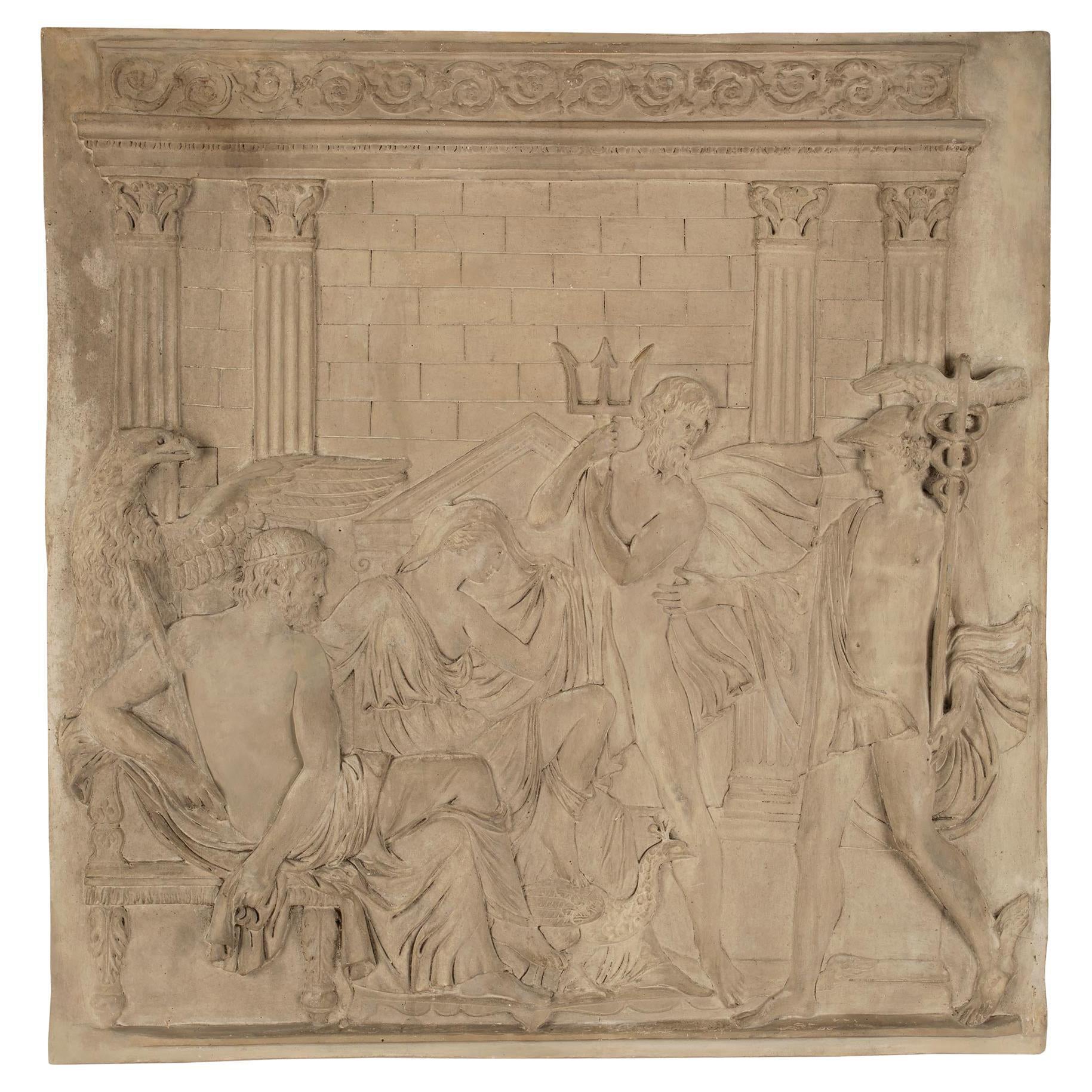 French 19th Century Neo-Classical St. Plaster Plaque