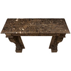 French 19th Century Neo-Classical St. Roman Brèche Marble Mantel