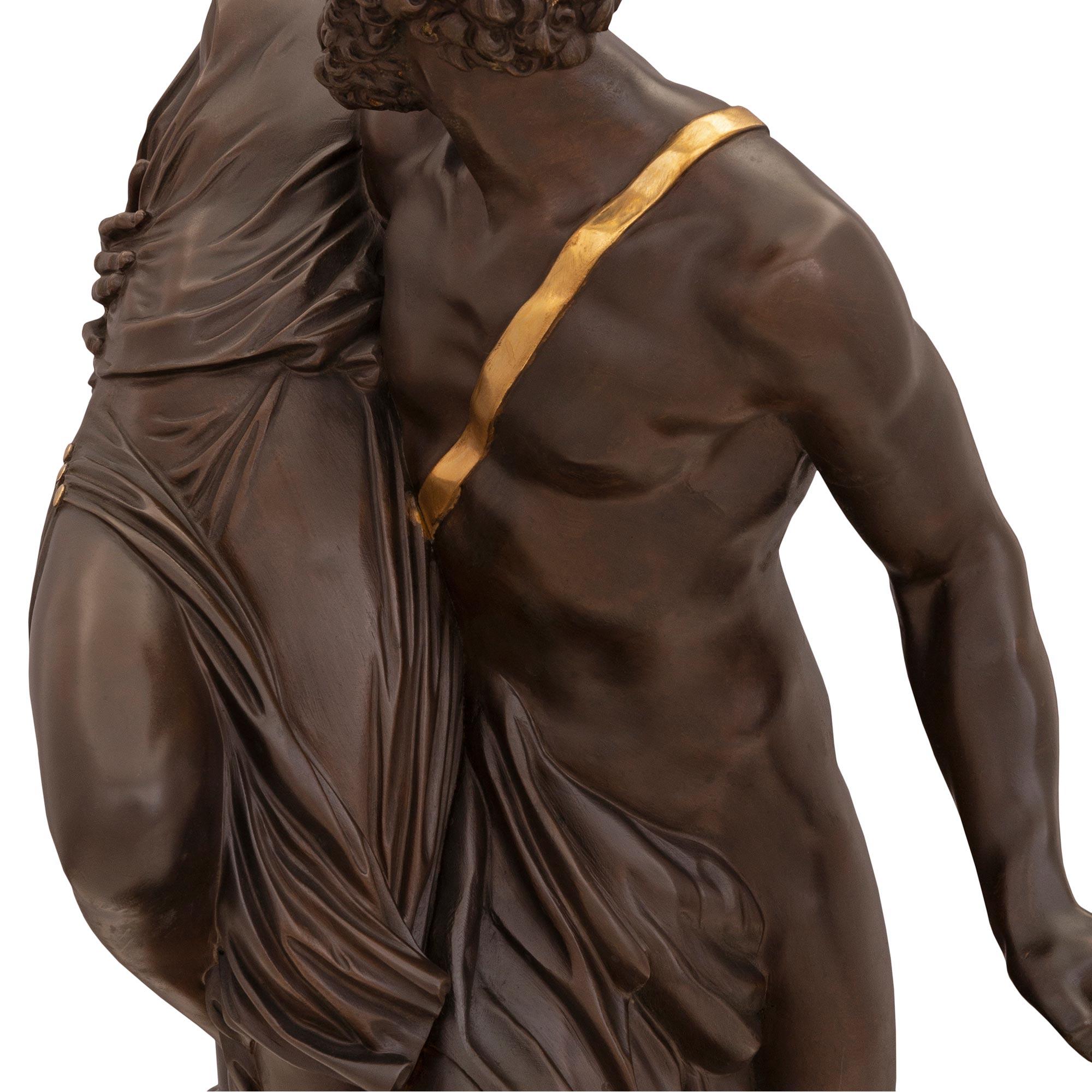 Patinated French 19th Century Neo-Classical St. Statue Of Demeter And Poseidon For Sale