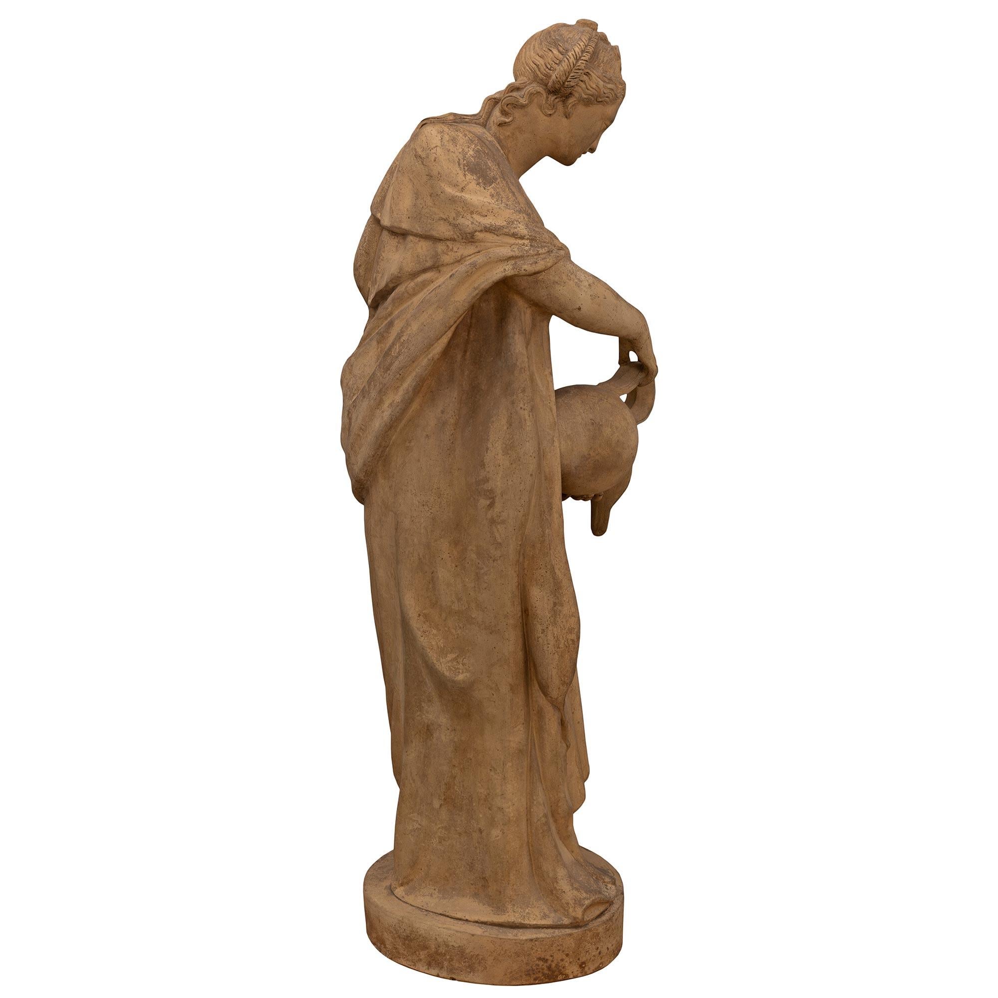 Neoclassical French 19th Century Neo-Classical St. Terra Cotta Statue