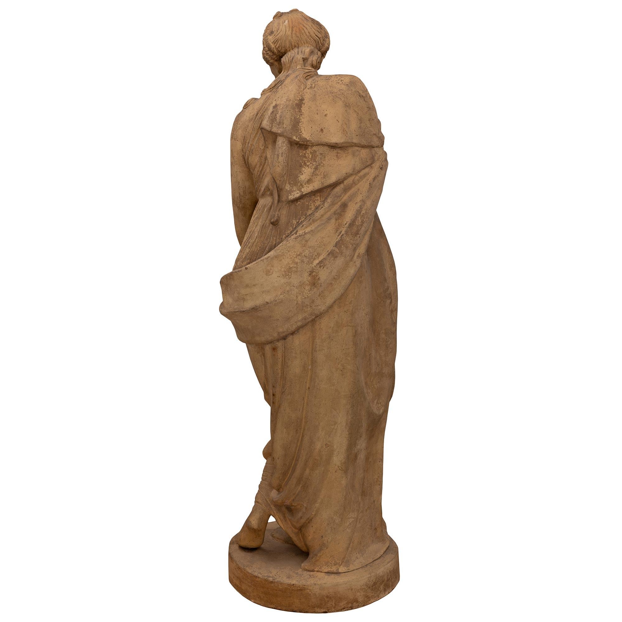 French 19th Century Neo-Classical St. Terra Cotta Statue In Good Condition In West Palm Beach, FL
