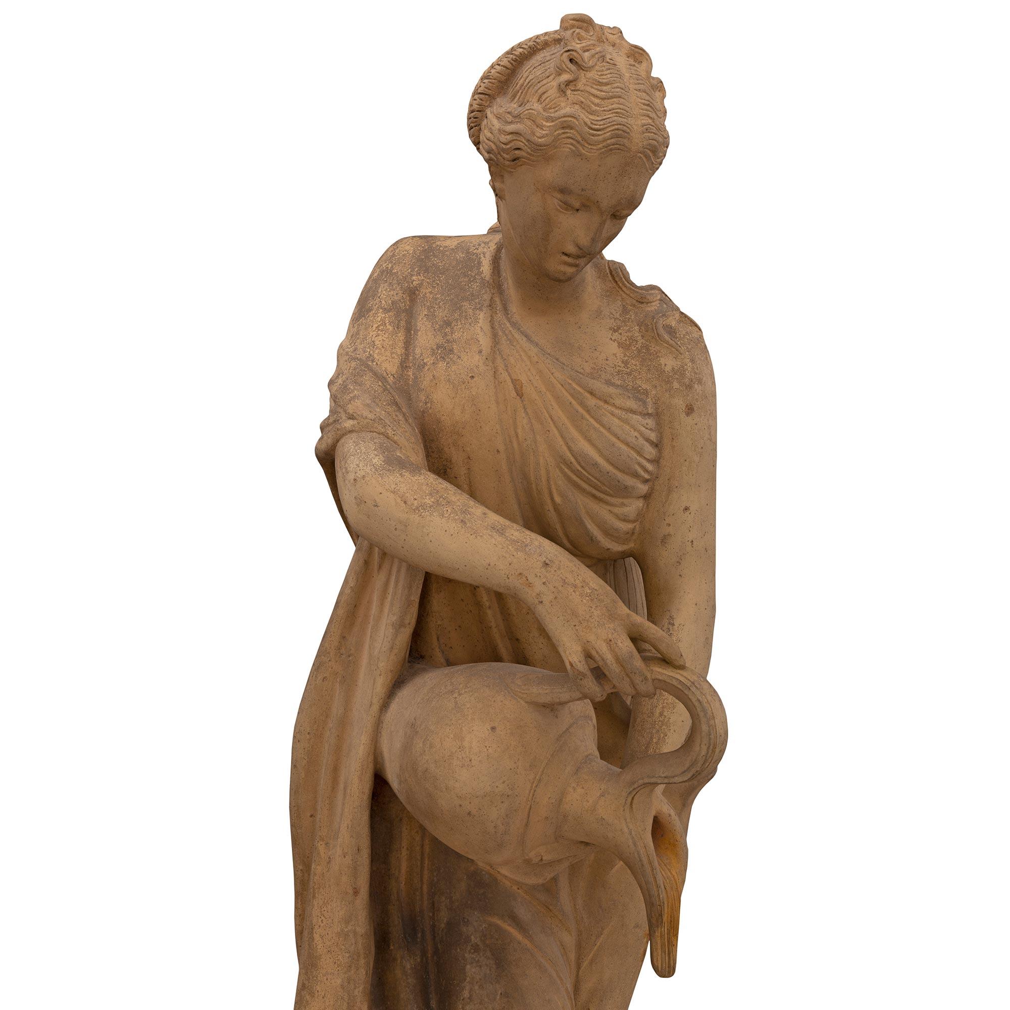 Terracotta French 19th Century Neo-Classical St. Terra Cotta Statue