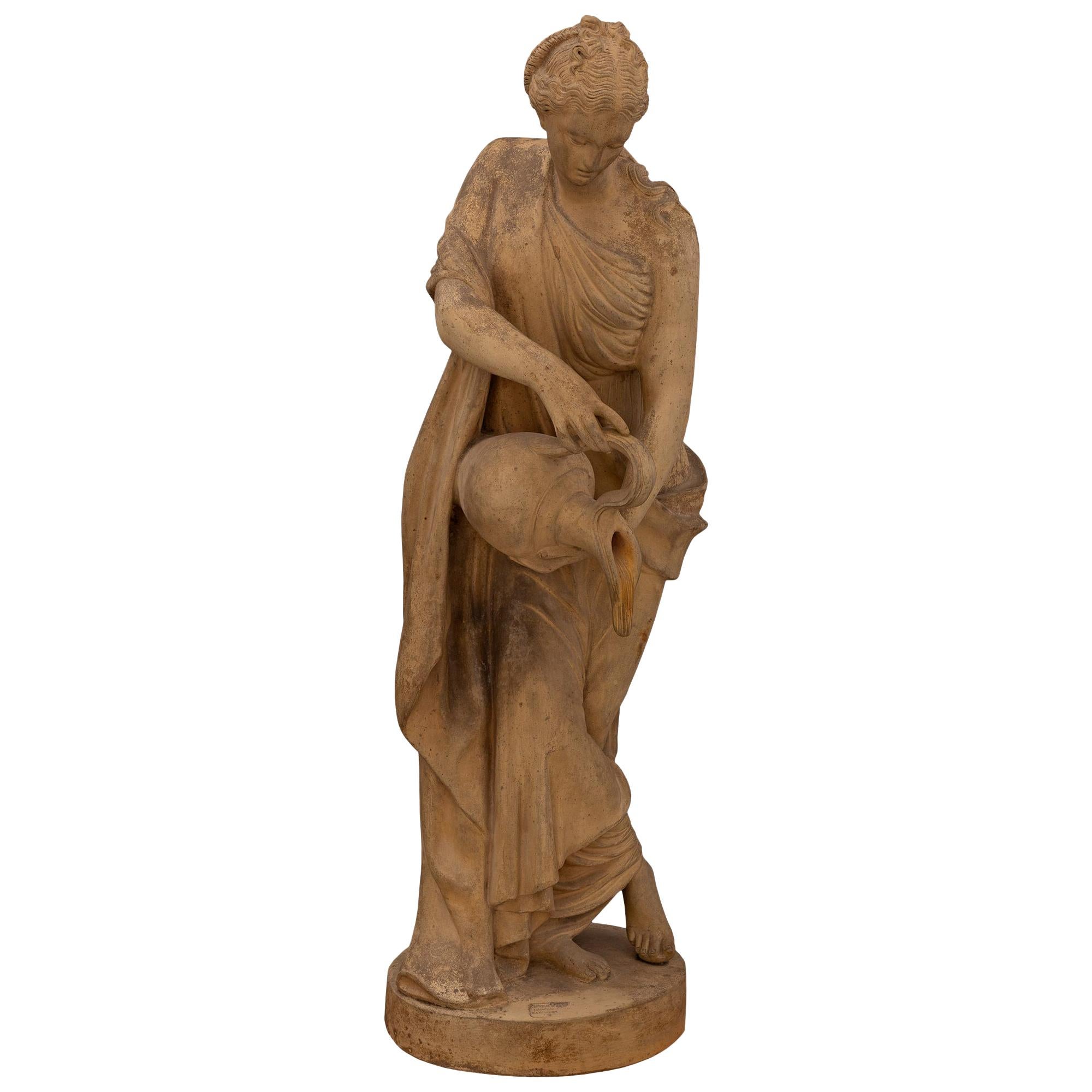 French 19th Century Neo-Classical St. Terra Cotta Statue