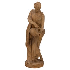 French 19th Century Neo-Classical St. Terra Cotta Statue