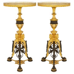 French 19th century Neo-Greek st. Bronze, Ormolu and marble, tables/pedestals