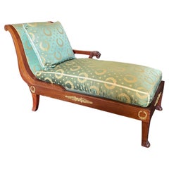 Recamier o Chaise Lounge neoclassico francese del XIX secolo