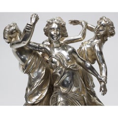 19th Century Neoclassical Silvered Muses Centerpiece in the Manner of Christofle