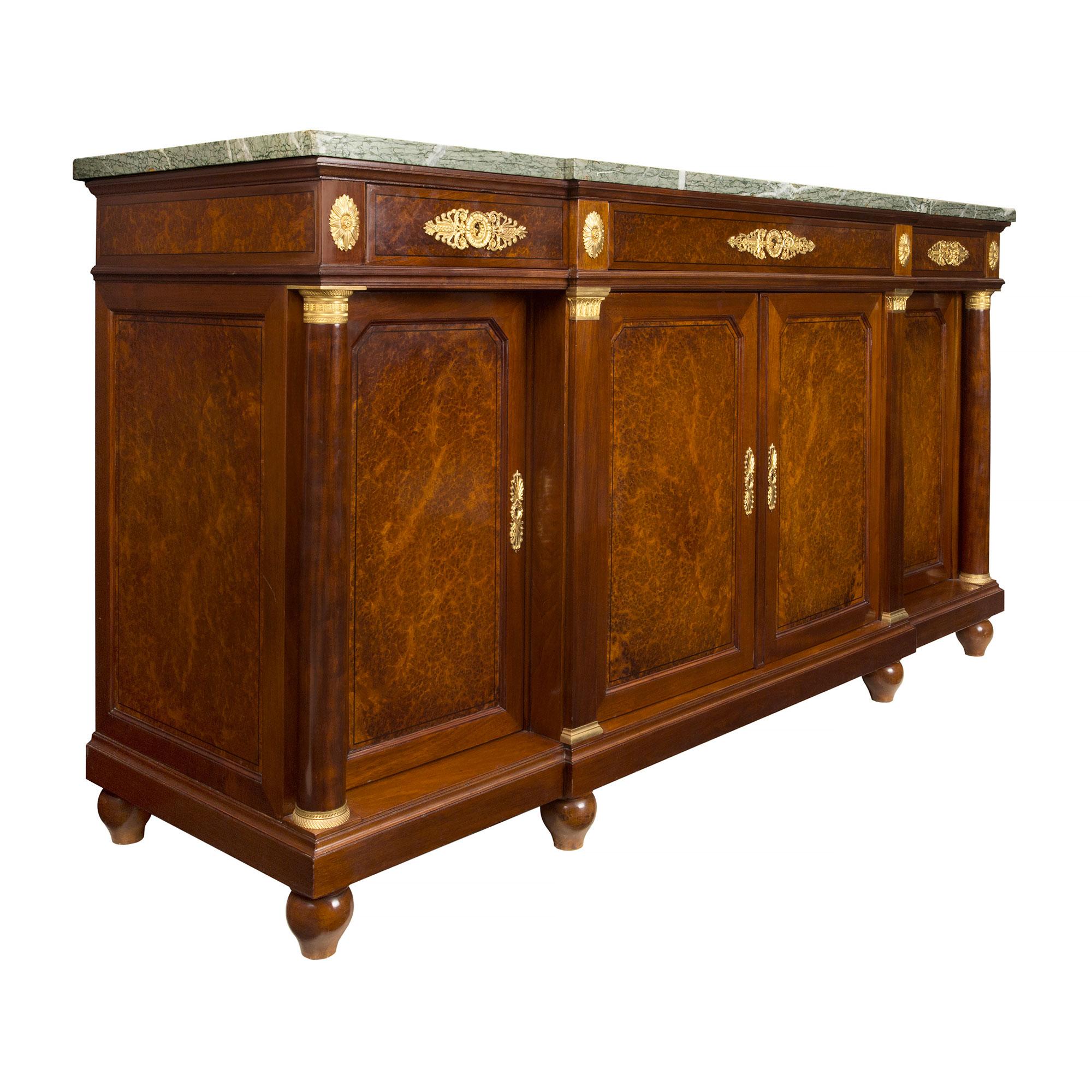 Ormolu French 19th Century Neoclassical St. Mahogany and Burl Walnut Buffet For Sale