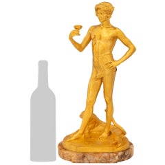 Statua neoclassica francese del XIX secolo di San Ormolu e quarzo