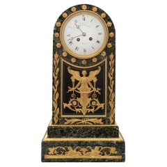 Antique French 19th Century Neoclassical St. Vert Patricia Marble and Ormolu Clock