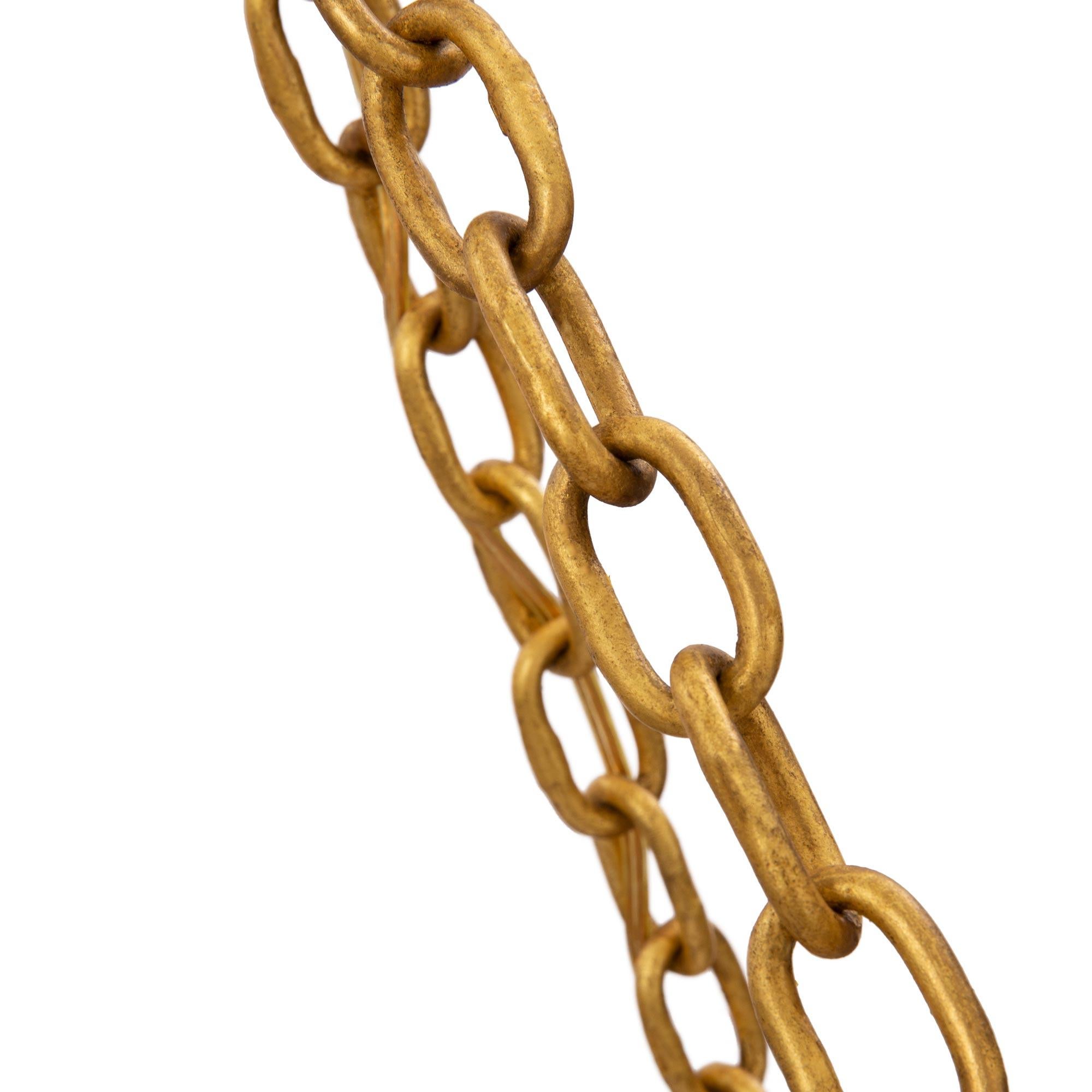 French 19th Century Neoclassical St. Wrought Iron and Gilt Metal Chandelier For Sale 4
