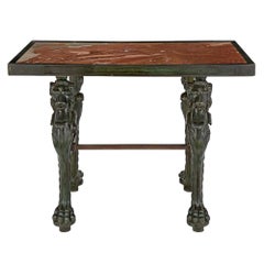 Antique French 19th Century Neoclassical Style Bronze and Marble Coffee Table