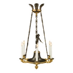 French 19th Century Neoclassical Style Bronze and Ormolu Chandelier