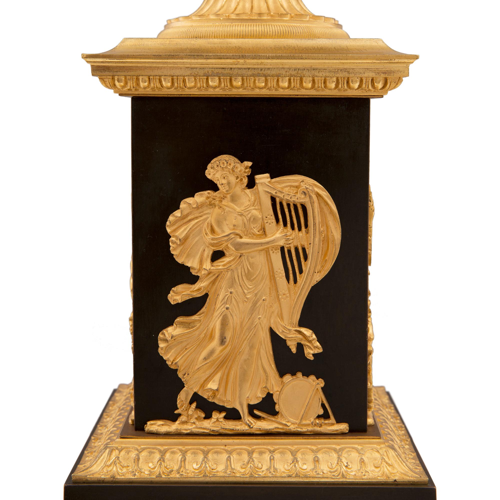 French 19th Century Neoclassical Style Bronze and Ormolu Lamp For Sale 3