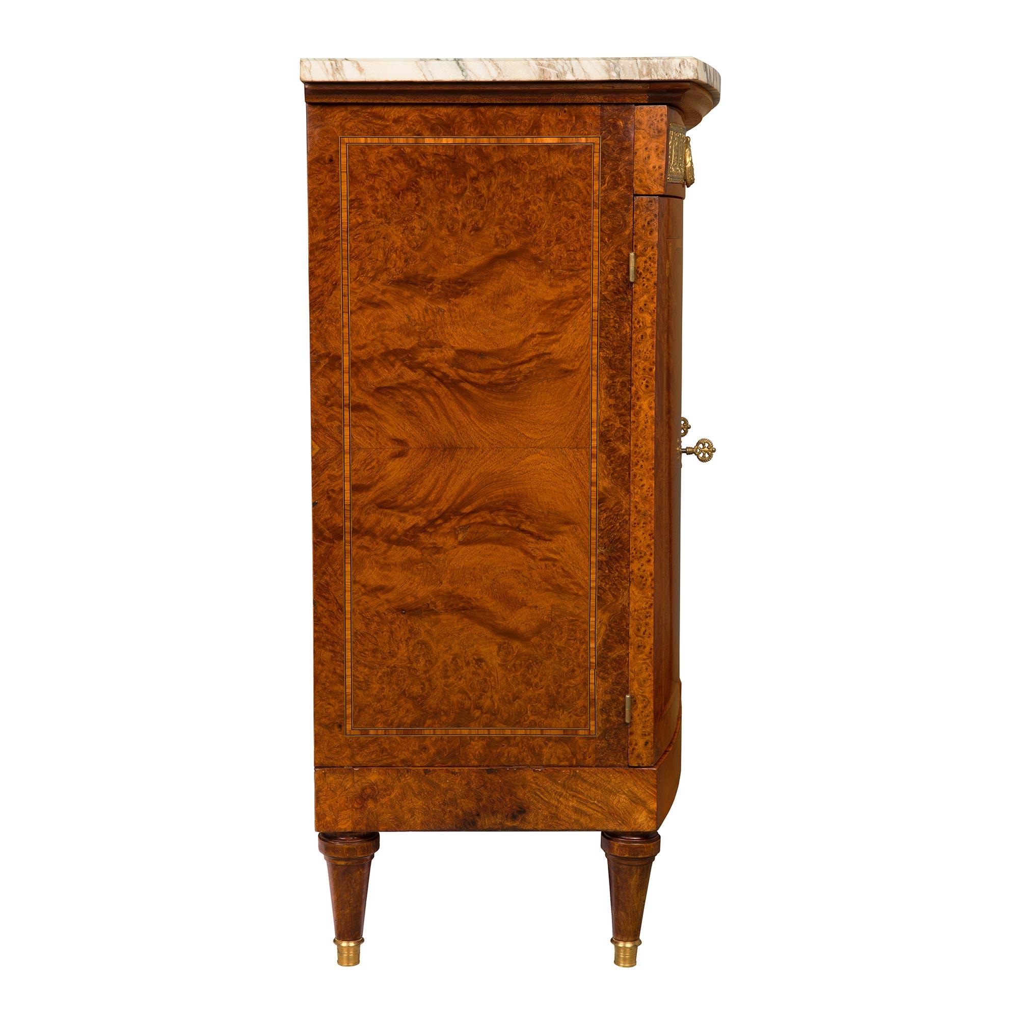 French 19th Century Neoclassical Style Burl Walnut, Tulipwood and Ormolu Buffet For Sale 2