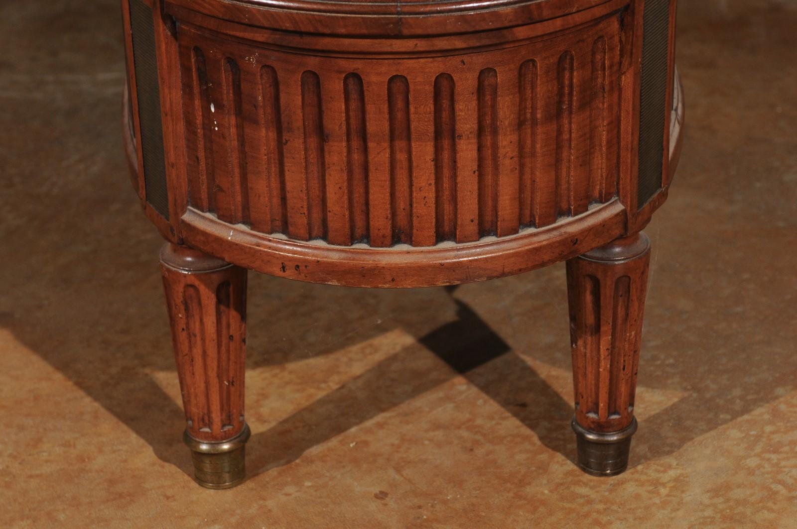 French 19th Century Neoclassical Style Cherry Jardinière with Tin-Lined Interior For Sale 6