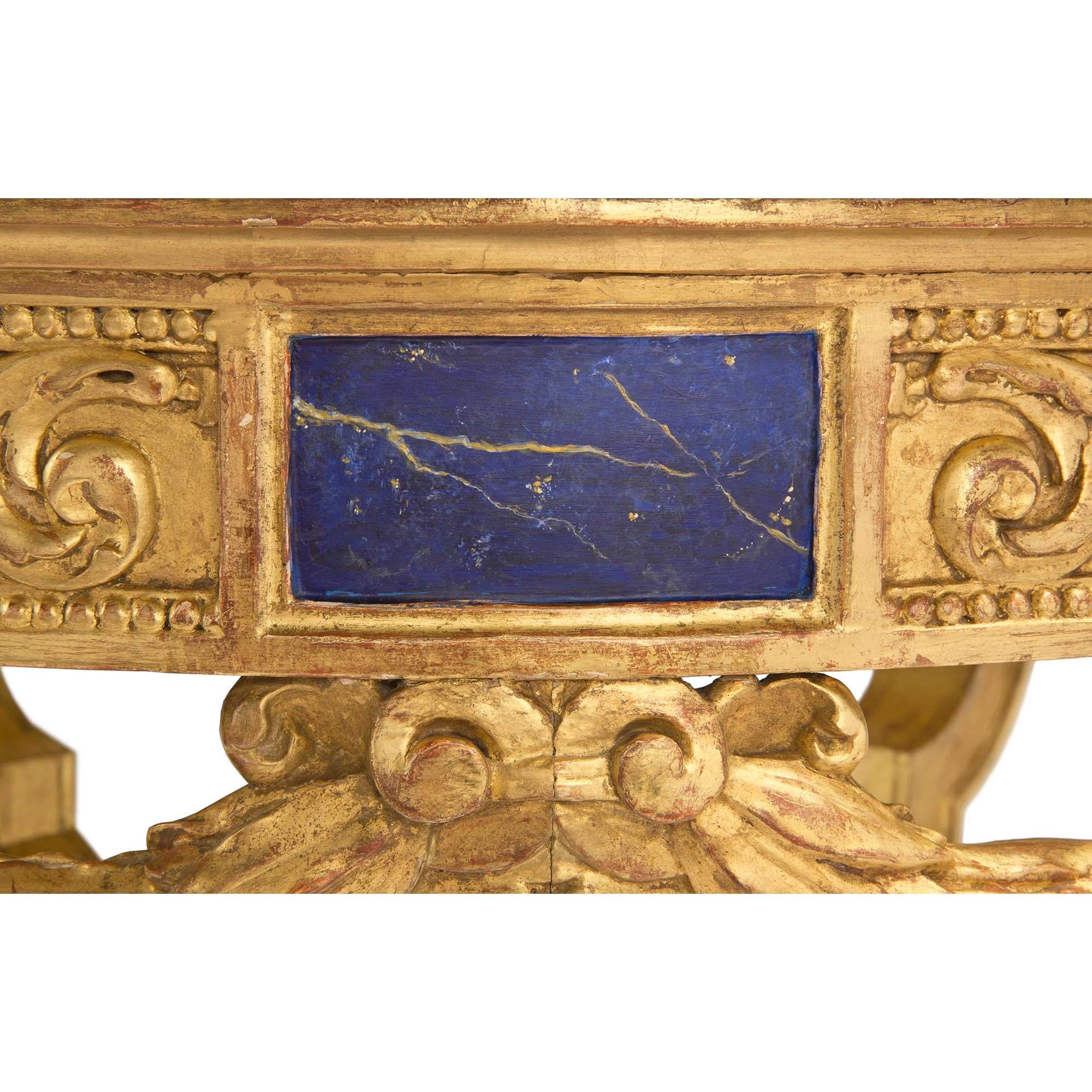 French 19th Century Neoclassical Style Giltwood and Campan Marble Center Table For Sale 4