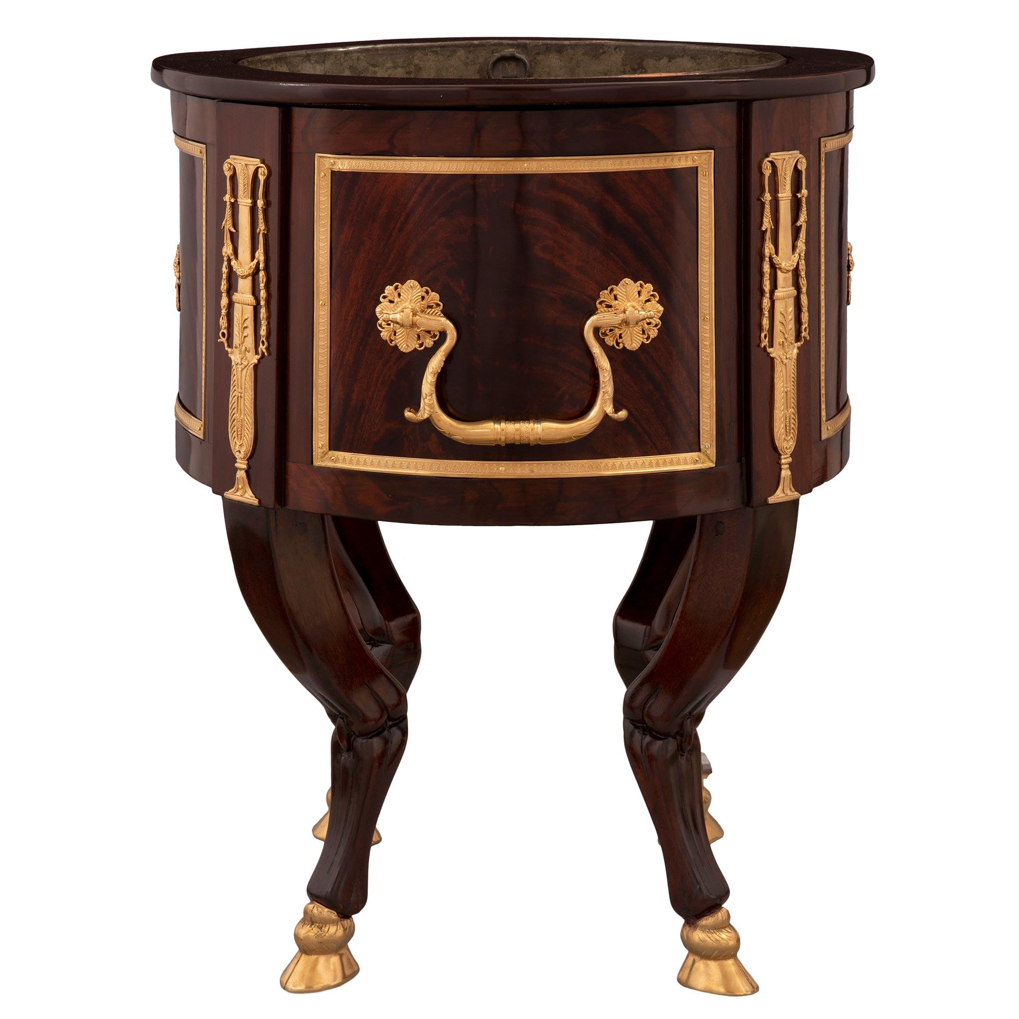 French 19th Century Neoclassical Style Mahogany and Ormolu Jardinière Planter For Sale 2